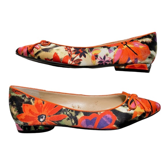 Marc Fisher Colorful Bright Floral Print Pointed Flats - Picture 11 of 14